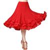 G-LIKE Gonna latina da donna - Latina danza valzer tango jazz salsa rumba moderna dance performance party costume elastico midi gonna abito da ballo per donne ragazze, Colore: rosso, Einheitsgröße