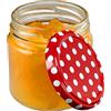 KADAX Piccoli vasetti per conserve da 200 ml, fi66 mm, mini vasetti per miele e spezie, vasetti ermetici (10 pezzi, rosso a pois