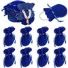 NBEADS 100 Pezzi Sacchetti di Velluto, Sacchetto di Gioielli Blu Medio 7.5×9.5cm per Bomboniere Sacchetti Regalo in Velluto per Caramelle per Feste di Natale