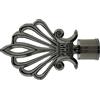 GIRASOLE HOME® Terminale Conchiglia per Asta da Tenda dal Diametro di 18-20 mm 2 Pezzi in Lega di Zinco (Nichel Nero)