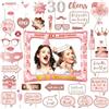 AIYONG 40 Pezzi Photo Booth Compleanno 30 Anni, Photo Booth oro Rosa Compleanno Accessori Carta Foto Frame Fotografia Decorazione per Festa Gadget 30 anni Donna, Cornice per foto compleanne