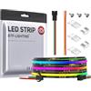 BTF-LIGHTING FCOB COB RGBIC WS2811 Striscia LED 3m 630LEDs/m IP30 PCB Nero | Flessibile Indirizzabile IC Nastro LED Inseguimento Colore DC24V 10mm per Cucina Soggiorno Bar Feste (Solo Striscia)