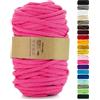 Netuno 1x corda macramè colorata fucsia 9 mm 50 m corda in cotone anima in poliestere filo spago uncinetto ferri da maglia decorazioni cordoncino colorato cavo