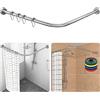 Strength Enemy Asta Per Tenda Da Doccia Retrattile a Forma Di L, Asta Doccia Angolare in Acciaio Inox 304 Inclusi 18 Anelli, Installazione Senza Trapano, Adatta Per Bagno Negozio Di Abbigliamento (70-100×110-170 cm)