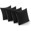 MIULEE Copricuscino da 4 Federe Confezione in Velluto Decorativo Morbido eleganti Fodera Quadrata per Soggiorno Accogliente Casa Divano Camera da Letto 40X40 CM Nero