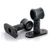 GIRASOLE HOME Staffa Regolabile Corta 62mm per Asta 2 Pezzi in Lega di Zinco Resistente per Bastoni dal Diametro di 18-20 mm (Nero e Argento)