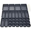 Nuts OT nuts Organizer per Cassetti Cucina Bagno Divisori Cassetti 32 Pcs Organizzatore per Organizzazione Scrivania Contenitori per Trucchi in Plastica con 40 Cuscinetti in Silicone Antiscivolo (Nero)
