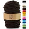 Netuno 1x corda macramè colorata marrone scuro 9 mm 50 m corda in cotone anima in poliestere filo spago uncinetto ferri da maglia decorazioni cordoncino colorato cavo