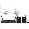 NLIGHTING® 2 Microfoni Wireless Professionali Set Radiomicrofono 2 Microfoni Wireless Dinamici ad Archetto UHF e 2 Trasmettitori