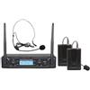 NLIGHTING® Set Radiomicrofono Microfono Wireless Dinamico ad Archetto UHF Set 1 Microfono ad Archetto Radio Microfono e 2 Trasmettitori