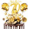Nuts OT nuts Decorazioni Torta Compleanno 70th Oro Happy Birthday Decorazioni Torta 17 pcs Topper Torta Buon Compleanno Cake Topper Compleanno Per Donne Uomo Feste Di Compleanno