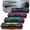 alphaink 4 Toner SENZA CHIP compatibili con HP 207A W2210A W2211A W2212A W2213A, per stampanti HP Color Laser PRO M255DW, M283CDW, M283FDW - MFP M282NW