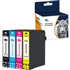 Ouguan - Cartucce d'inchiostro compatibili per Epson 603 XL per Epson XP-3100 XP-4100 XP-2100 XP-2105 XP-3105 XP-4105 WorkForce WF-2810 WF-2830 WF-2835 WF-2850, 1 nero/1 ciano/1 magenta/1 giallo