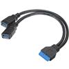 HD 2 Port USB 3.0 A Female to 20 Pin Header Motherboard Cable Internal Connection usb3.0 to 20pin/19pin