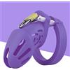 Kutocesy Chastity Cage Uomo Gabbia Pene Silicone Bdsm Sissy Cintura Castità Maschile Per Giochi Erotitici Sexy Per Coppie (Small,Purple)