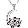 YAFEINI Panda Collana Argento Sterling Animale Ciondolo Gioielli Regali per le Donne Mamma Festa della Mamma