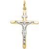 PRINS JEWELS Ciondolo a forma di croce bicolore con Gesù, in oro giallo 750, 18 carati, unisex e Due ori, cod. KJb18