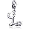 LaMenars Ciondolo con Lettera Dell'alfabeto in Argento Sterling 925 Charm Bead con A alla Z Pendente con Zirconia Cubica Compatibile con Pandora e Europei Bracciale Collane da Donna (Letter A)