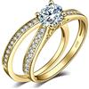 JewelryPalace Anello Argento 925, Fedine Fidanzamento Coppia in Oro, Solitario 1.3ct Diamante Simulato, Anniversario Matrimonio Promessa Sposa Band Set, Gioielli Donna