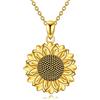 YFN Collana con ciondolo a forma di girasole per donne, in argento Sterling, ideale come regalo per la mamma, 21*21 mm, Argento sterling, Zirconia cubica