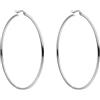 Purelei Orecchini Hoops, Orecchini a cerchio da donna in acciaio inossidabile, Cerchi grandi resistenti all'acqua, 63 mm di diametro, Regalo per donna (Argento)