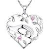 YL Mamma Collana Argento 925 Mom Hold Collana ciondolo a mano per bambini Regali per mamma (rosa)