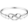 JewelryPalace Bracciale Donna Infinito Argento 925 con Cubica Zirconia, Amore Eterno Braccialetto Donna con Pietra a Taglio Rotondo, Bracciali Rigidi in Argento Anniversario Set Gioielli Donna