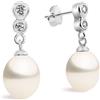 Secret & You Orecchini di perle da donna coltivati d'acqua dolce tipo goccia d'acqua 7,5-8 mm SECRET & YOU - Orecchini in argento sterling 925 rodiato.