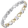 Rainso Pure Titanium Braccialetti magnetici per la terapia della salute per le donne antidolorifici per l'artrite Love Heart Design con confezione regalo regolabile