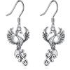 ONEFINITY Orecchini pendenti in argento Sterling 925 a forma di fenice che sorge a forma di uccello e fenice, gioielli regalo per donne e ragazze