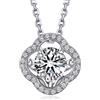 MomentWish Collana Trifoglio, 1Ct Moissanite Diamanti Collana Brillante Dance Sparkling per le Donne Regalo Festa della Mamma Argento Sterling 925 Collana di Danza