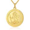 Miaofu Collana di San Cristoforo Collana d'oro di San Cristoforo,Collana di medaglia di San Cristoforo,Collana da uomo di San Cristoforo,Collana d'oro di San Cristoforo per gli uomini