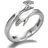 Helen de Lete, Anello originale "Come to my arm", regolabile, in argento Sterling 925, a forma di abbraccio