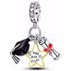 MariaFonte Charm Compatibile Tutte Marche Pendente Laurea Diploma Cappello Stella Pergamena Compleanno Anniversario Ciondoli Originale Argento 925 Mamma Bead Portafortuna Cuore Natale