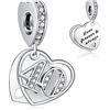 NINGAN 40 Numero significativo di ciondoli per Pandora Charm 925 Ciondoli in argento Collana con perline, Charm pendente per compleanno Anniversario Festa della mamma