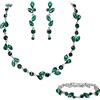 EVER FAITH Set di Gioielli in Cristalli per la Sposa, splendido di Orecchini Bracciale da Donna Verde Argento-Fondo