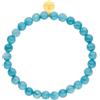 Purelei Bracciale Blue Ocean (oro, argento), Bracciale da donna e da uomo in pietra naturale acquamarina azzurra, Bracciale di perle uomo elastico con logo, waterproof, taglia unica (Oro)