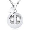 CELESTIA Collana Chiama Angeli Gravidanza, Ciondolo Gravidanza con Impronta e Trifoglio, Richiamo degli Angeli, Placcato Argento Collana Donna Incinta, Regalo Futura Mamma