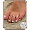 Milacolato 3PCS 925 Anelli 'piede' in Argento Sterling per Donne Regolabile Pietra di Luna Banda Coda Aperta Spiaggia Set di Gioielli 'piede' Verde