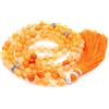 Generic Fukugems 108 mala tibetano collana per donne uomo, mala bracciale buddista, meditazione mala, orange carnelian yoga mala