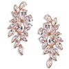 Clearine Sposa Orecchini Cubic Zicronia Marquise Goccia Matrimonio Gioielli per Donne Trasparente Rosa Oro-fondo