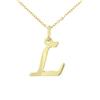 forme di Lucchetta - Ciondolo Lettera L Iniziale Nome in Oro Giallo 9 carati - Catenina d'oro 45cm, Collane d'Oro Vero per Regalo Donna Ragazza