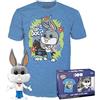 Funko Pop! & Tee: WB100, Bugs Bunny Fred Bunny As Fred, Pelosino, Small, (S), Warner Bros/Looney Tunes, T-Shirt, Maglietta, Vestiti con Figura in Vinile da Collezione, Idea Regalo Uomini