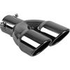 Krtopo 60mm(2.36) Terminali di Scarico in Acciaio Inox Doppia Uscita per Auto - Silenziatore di Scarico Silenziatore Posteriore Tubo Sportivo (Diritto Nero, 38-60mm)