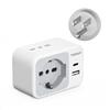 TESSAN Presa Americana Adattatore Italiana Pack de 2 con USB C, Tipo B