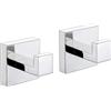 YUET 2 Pezzi Ganci da Parete Quadrato Accappatoio Portasciugamani in Acciaio Inox Gancio Appendiabiti Asciugamani Asciugamano Cucina Bagno Garage Montaggio Appendere,Finitura Lucidato Cromo