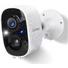 G-Homa Telecamere Senza Fili da Esterno,Videocamera Sorveglianza Esterno WiFi con Colore Visione Notturna/Audio a 2 Vie/2K/Movimento PIR/sirena/intelligente AI/Impermeabile IP65