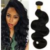 Muaby Body Wave Bundles Human Hair Matassa Capelli Veri Tessitura Capelli Naturali Umani Donna Capelli Umani Brasiliani Long Brazilian Virgin Hair Weave Bundles 100g 14 Pollici
