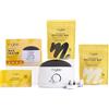 Mylee Kit Professionale per Depilazione con Ceretta, Scaldacera, Perline di cera dura 500 g, Carbone e Tè Verde + Cocco e Arnica, Spatole in legno, Ceretta senza strisce depilatorie