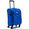 R.Leone Valigia Trolley Espandibile bagaglio a mano 4 ruote in stoffa 214 (Azzurro, S Bagaglio a mano 55cm)